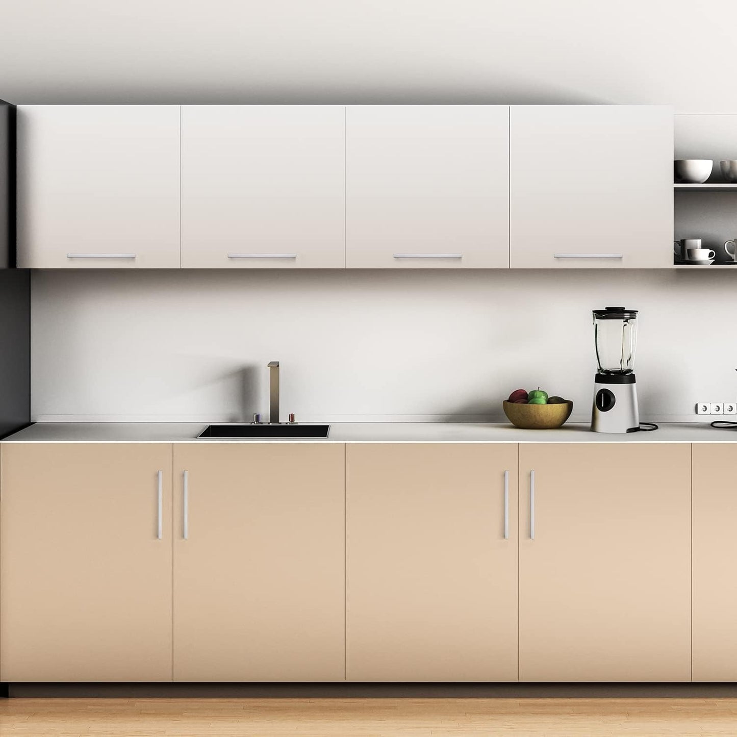 32pcs 8-4/ 5 Inch Kitchen Square Cabinet Handles Satin Nickel Cabinet Pulls Brushed Nickel Drawer Pulls Kitchen Cabinet Hardware Kitchen Handles