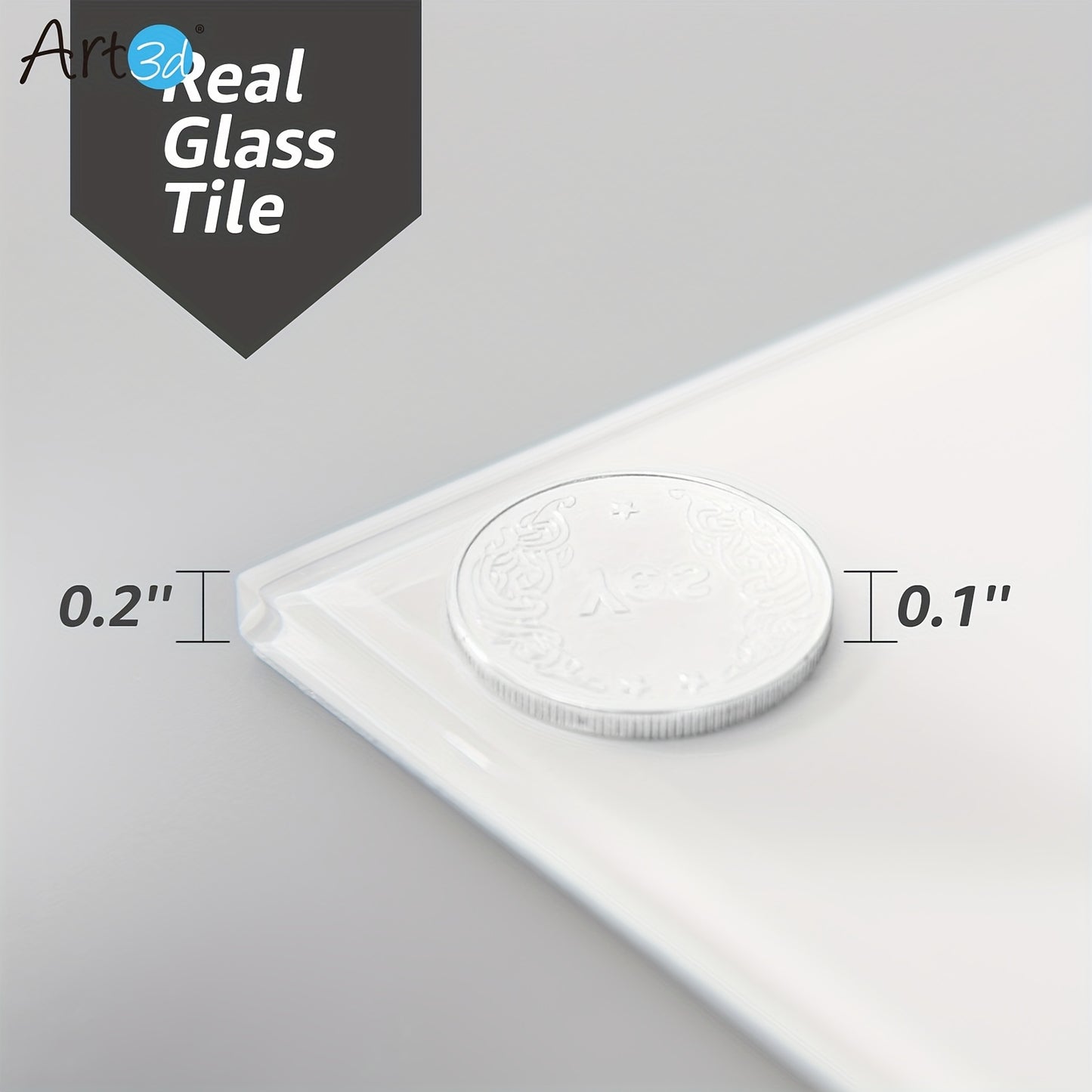 Art3d 3" X 6" Glass Peel And Stick Backsplash Tiles for Kitchen Or Bathroom, 32pcs