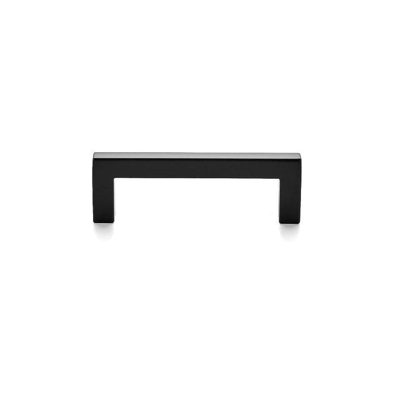 45 Pack Solid 3 Inch Center to Center Slim Square Bar Cabinet Handles & Drawer Pulls - Matte Black Modern Minimalist Kitchen Hardware with Flat Panel Design, Easy-Grip Rounded Edges, Durable Construction for Cabinets, Drawers