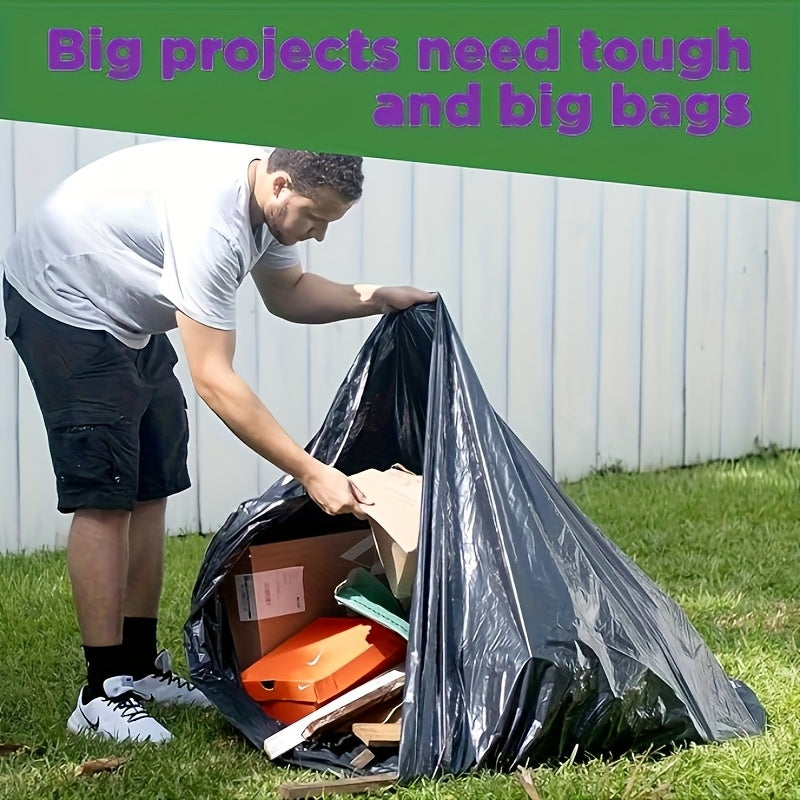 65 gallons thick heavy duty garbage bags, high quality 25/ 50/ 100/ 150 black garbage bags