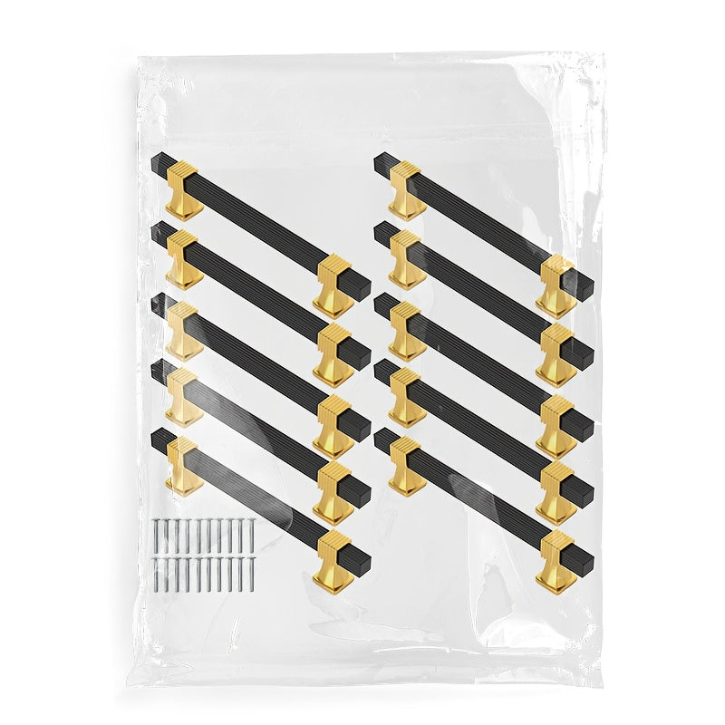 Black + Golden Space Aluminum Lightweight Handle, Aluminum Alloy Tube + Plastic Pad Material Combination, New Style New Home Pull Handle, Drawer Wardrobe Cabinet Door Handle