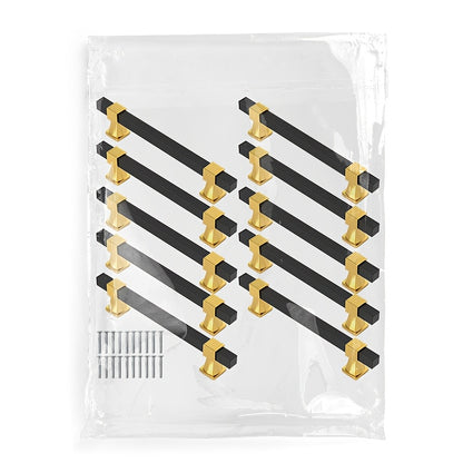 Black + Golden Space Aluminum Lightweight Handle, Aluminum Alloy Tube + Plastic Pad Material Combination, New Style New Home Pull Handle, Drawer Wardrobe Cabinet Door Handle