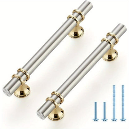 Hardware 7.38 Inch Brushed Nickel&Gold Cabinet Pulls Handles Kitchen Cabinet Handles Drawer Pulls Kitchen Cabinet Hardware Dresser Cupboard Handles Dresser Drawer Pulls 5 Inch CC, Kitchen Cupboard Handles, Cupboard Handles An