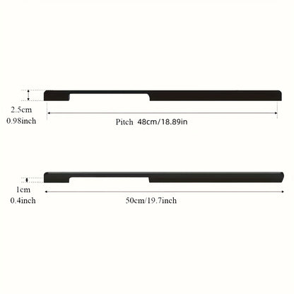 6pcs Modern Minimalist Cabinet Door Handles - Sleek Black Aluminum, Polished Finish, 4" to 19.6" Extended Length for Wardrobe & Kitchen Cabinets