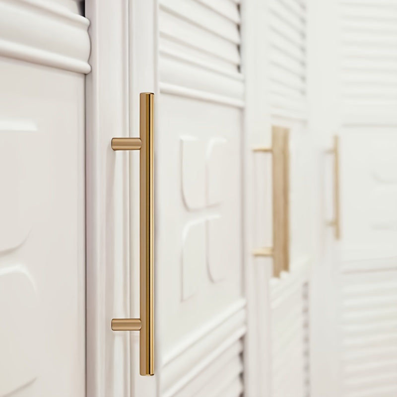 30pcs set of domineering Golden long cabinet door handles, kitchen hardware door handles, metal cabinet handles, screw length 0. 98in, Highly integrated with furniture