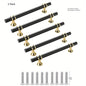 5 Pack/ Black&Golden Cabinet Pulls, 2 Tone Cabinet Handles Drawer Pulls, Kitchen Cabinet Handles, 5-inch (128mm) Hole Center Spacing Solid Dresser Pulls Hardware