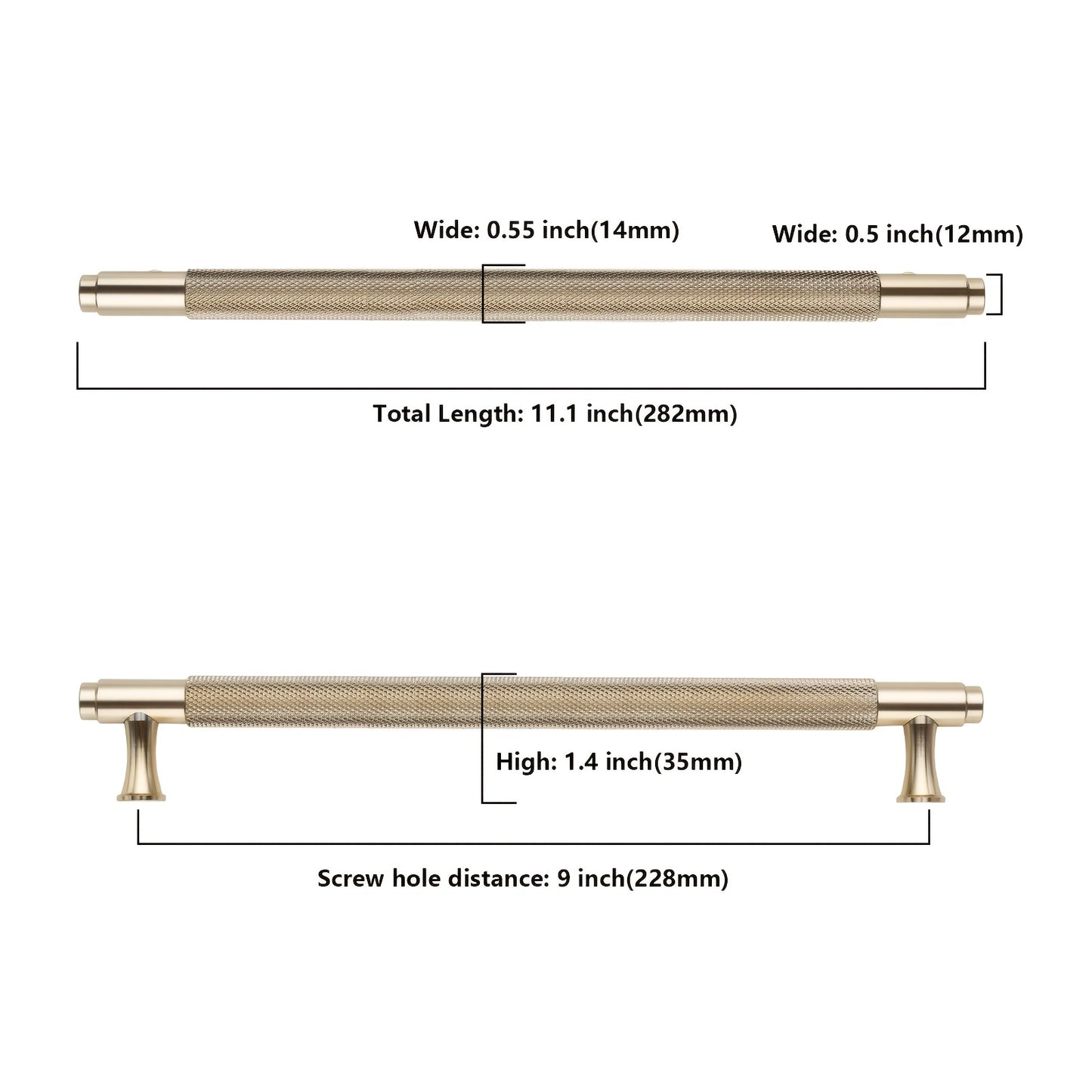 10 Pack 9 Inch(228mm) Golden Kitchen Cabinet Handles, Cabinet Pulls Kitchen Cabinet Hardware For Cupboard Drawer Pulls