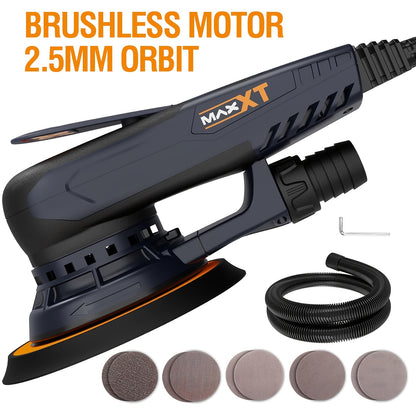 MAXXT Electric 2, 5mm Random Orbital Sander - 350W 3A Multi-Function Variable Speed 4000-10000rpm, 10 Sanding Papers, 110V Plug-in, Ergonomic Handle for Woodworking, Metalworking & DIY Projects, Sander for Woodworking, Metalw