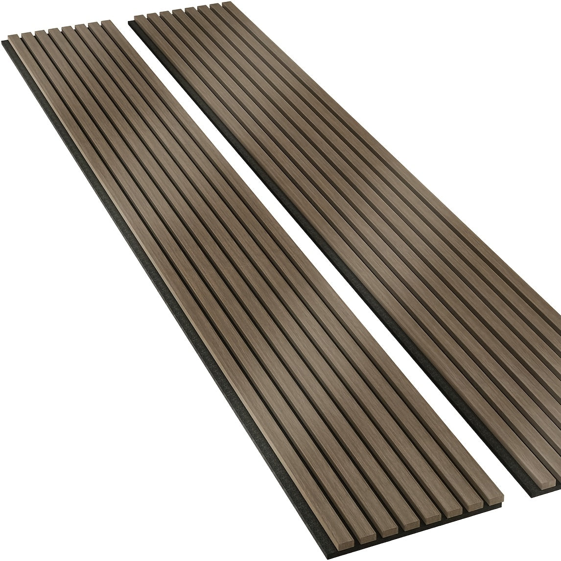 2pcs Modern Wood Slat Wall Panels, 93.5" x 12.6" - Decorative Acoustic Soundproofing for Walls and Ceilings, Felt Backing for Interior Décor, Sleek Dark Brown Striped Design, Ceiling Soundproofing | Modern Wood Panels | Natu