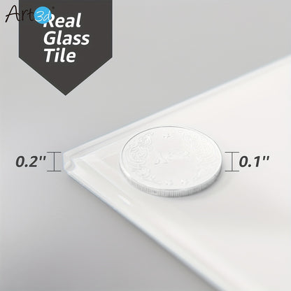 Art3d 3" X 6" Glass Peel And Stick Backsplash Tiles for Kitchen Or Bathroom, 32pcs