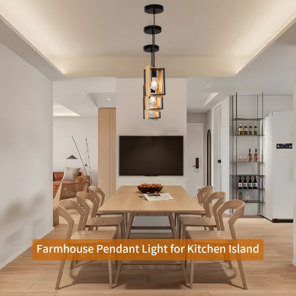 1pc Modern Industrial Pendant Light Fixture - Rotating Iron Frame, Semi-Flush Mount Ceiling Light for Kitchen Island, Entryway, Dining Room - E26/E27 Bulb Base (Bulb Not Included), Hard-Wired, Polished Metal Finish, Compatibl