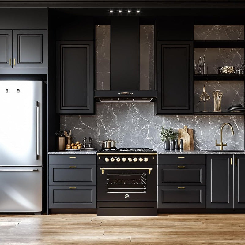 8 Pack Golden Brushed Cabinet Handles - Heavy Duty Zinc Alloy & Brass Hardware, Brushed Golden Finish Modern Rectangular Bar Design, 3.75" Hole Center & 4.2" Length, Easy Installation with Screws Included for Kitchen Cabinets