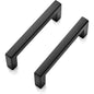 45 Pack Solid 3 Inch Center to Center Slim Square Bar Cabinet Handles & Drawer Pulls - Matte Black Modern Minimalist Kitchen Hardware with Flat Panel Design, Easy-Grip Rounded Edges, Durable Construction for Cabinets, Drawers