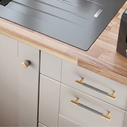 4 Pack Brushed Nickel Cabinet Pulls 5 Inch (128mm) Heavy Duty Knurled Handles - Modern Luxury Kitchen Cabinet Hardware with Corrosion- Aluminum Alloy, Golden & Nickel Finish, Easy Installation with Screws Included for Cabinet