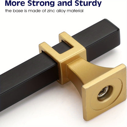 Haliwu 10 Pack Black Cabinet Pulls, Black&Gold Cabinet Handles, Square Drawer Pulls Dresser Handles, Kitchen Cabinet Handles Gold Pulls Kitchen Hardware