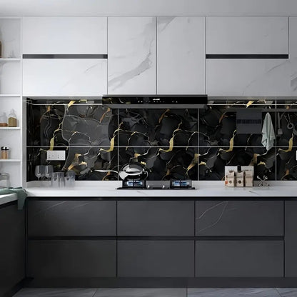 PMMJ 22/44pcs Self-Adhesive Marble Wall Stickers - Bohemian Textured Vinyl Peel-and-Stick Tiles with 3 Marble Designs for Bathrooms, Kitchens, Living Rooms, Office Decor - High Quality And Easy to Clean, Bathroom Accessories,