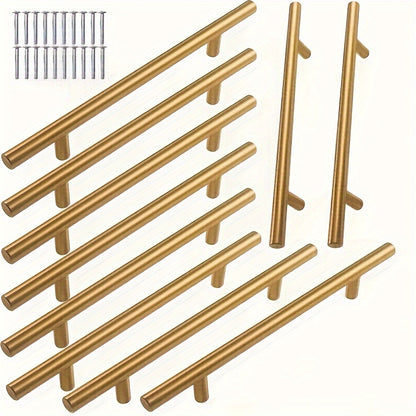 30pcs set of domineering Golden long cabinet door handles, kitchen hardware door handles, metal cabinet handles, screw length 0. 98in, Highly integrated with furniture