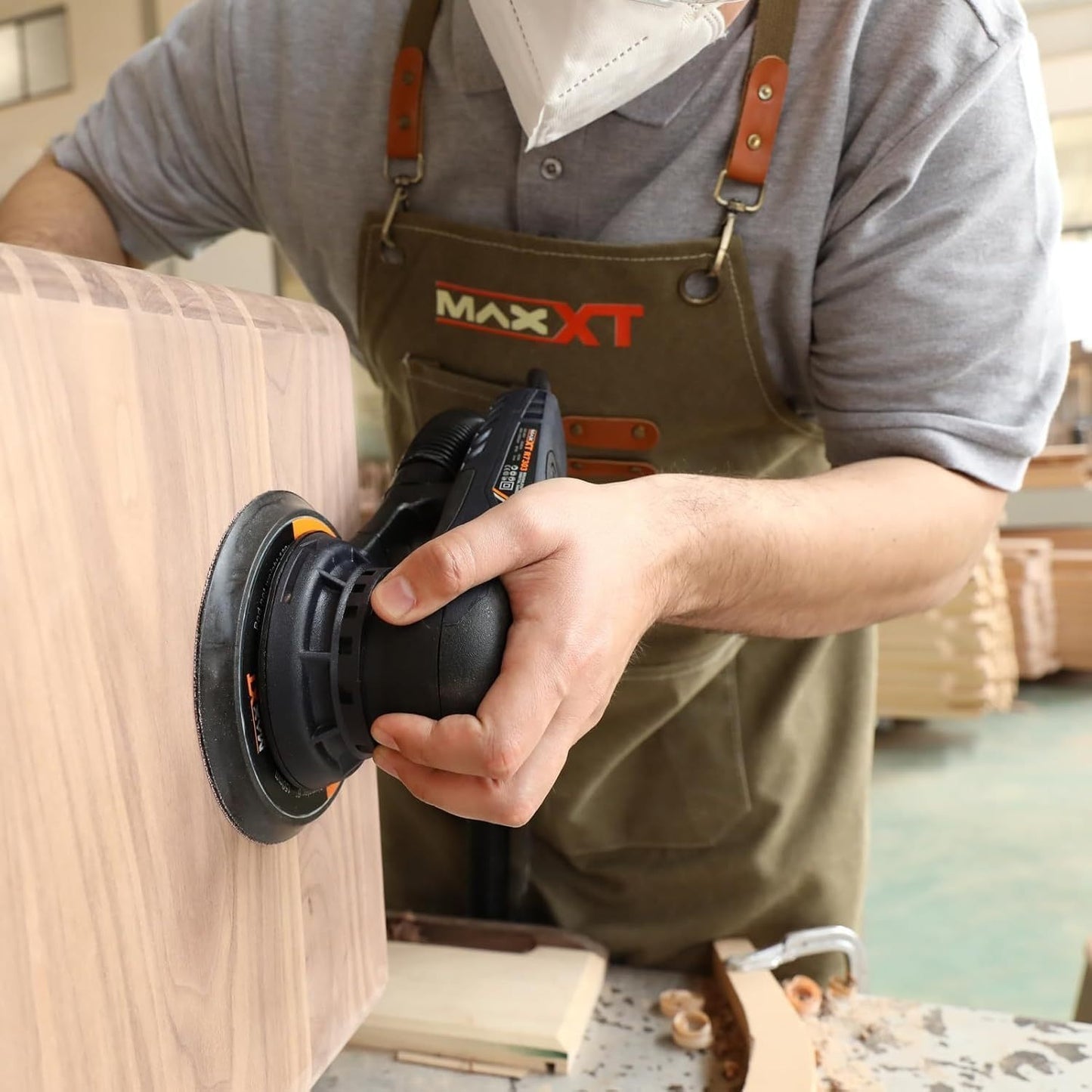MAXXT Electric 2, 5mm Random Orbital Sander - 350W 3A Multi-Function Variable Speed 4000-10000rpm, 10 Sanding Papers, 110V Plug-in, Ergonomic Handle for Woodworking, Metalworking & DIY Projects, Sander for Woodworking, Metalw