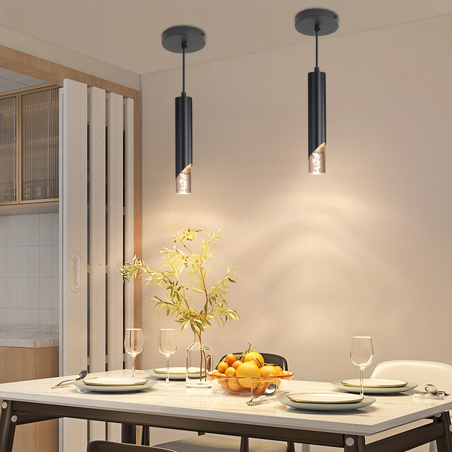 1/2/3pcs LED Pendant Lights, Mini L-shaped Pendant Lights Suitable for Kitchen, Restaurant, Bedroom and Bar