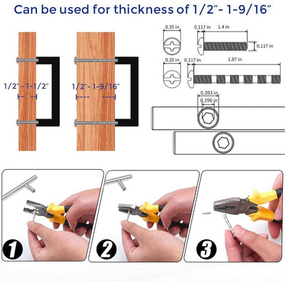 45 Pack Solid 3 Inch Center to Center Slim Square Bar Cabinet Handles & Drawer Pulls - Matte Black Modern Minimalist Kitchen Hardware with Flat Panel Design, Easy-Grip Rounded Edges, Durable Construction for Cabinets, Drawers