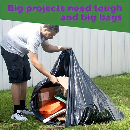 65 gallons thick heavy duty garbage bags, high quality 25/ 50/ 100/ 150 black garbage bags