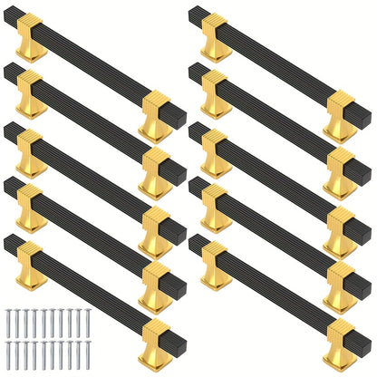 Black + Golden Space Aluminum Lightweight Handle, Aluminum Alloy Tube + Plastic Pad Material Combination, New Style New Home Pull Handle, Drawer Wardrobe Cabinet Door Handle