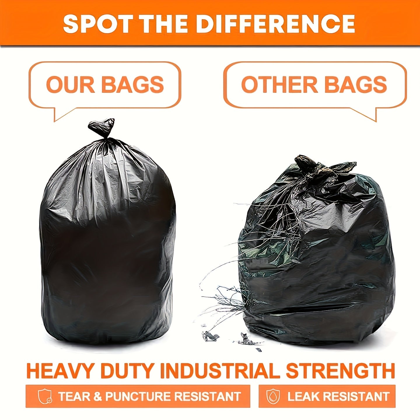65 gallons thick heavy duty garbage bags, high quality 25/ 50/ 100/ 150 black garbage bags
