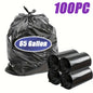 65 gallons thick heavy duty garbage bags, high quality 25/ 50/ 100/ 150 black garbage bags