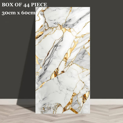 PMMJ 22/44pcs Self-Adhesive Marble Wall Stickers - Bohemian Textured Vinyl Peel-and-Stick Tiles with 3 Marble Designs for Bathrooms, Kitchens, Living Rooms, Office Decor - High Quality And Easy to Clean, Bathroom Accessories,