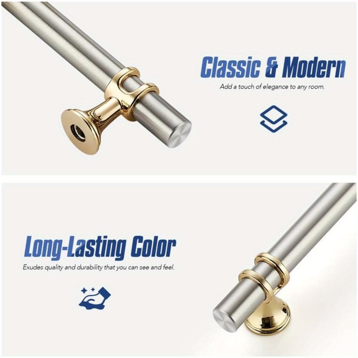 Hardware 7.38 Inch Brushed Nickel&Gold Cabinet Pulls Handles Kitchen Cabinet Handles Drawer Pulls Kitchen Cabinet Hardware Dresser Cupboard Handles Dresser Drawer Pulls 5 Inch CC, Kitchen Cupboard Handles, Cupboard Handles An