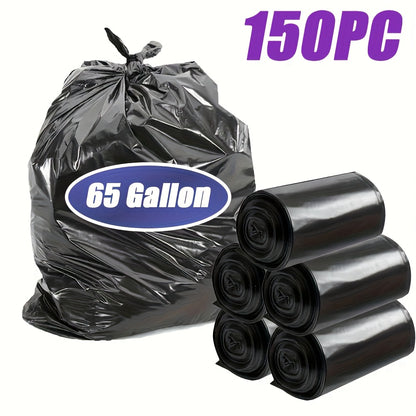 65 gallons thick heavy duty garbage bags, high quality 25/ 50/ 100/ 150 black garbage bags