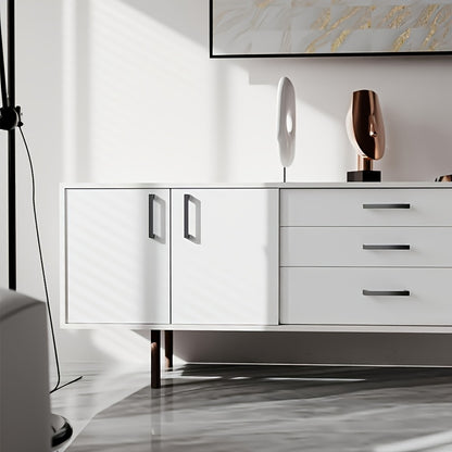 10pcs Black Aluminum Cabinet Handles - American Solid Thickened Drawer Pulls, Polished Finish, 3 Sizes, Includes Two Sizes of Mounting Screws, Furniture Hardware for Cabinets & Drawers, Handles for cabinets, American Style Ha