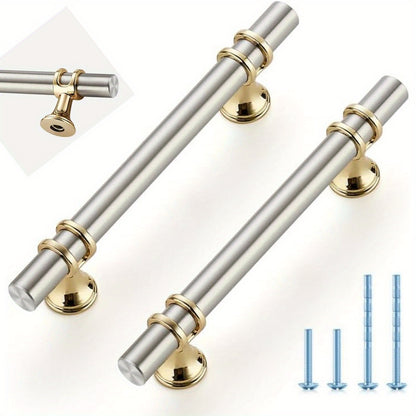 Hardware 7.38 Inch Brushed Nickel&Gold Cabinet Pulls Handles Kitchen Cabinet Handles Drawer Pulls Kitchen Cabinet Hardware Dresser Cupboard Handles Dresser Drawer Pulls 5 Inch CC, Kitchen Cupboard Handles, Cupboard Handles An