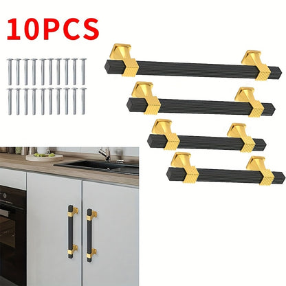 Black + Golden Space Aluminum Lightweight Handle, Aluminum Alloy Tube + Plastic Pad Material Combination, New Style New Home Pull Handle, Drawer Wardrobe Cabinet Door Handle