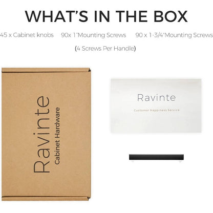 45 Pack Solid 3 Inch Center to Center Slim Square Bar Cabinet Handles & Drawer Pulls - Matte Black Modern Minimalist Kitchen Hardware with Flat Panel Design, Easy-Grip Rounded Edges, Durable Construction for Cabinets, Drawers