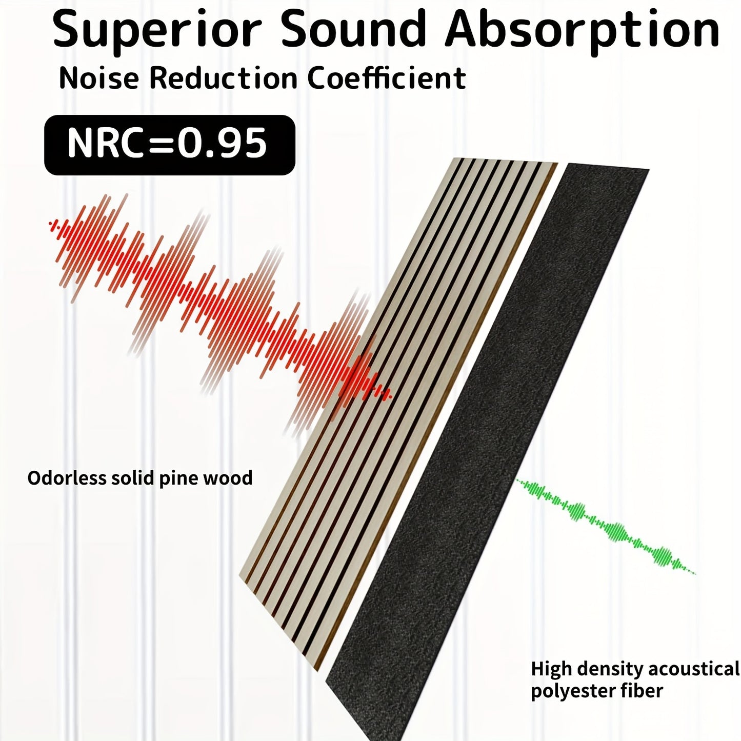 2pcs Modern Wood Slat Wall Panels, 93.5" x 12.6" - Decorative Acoustic Soundproofing for Walls and Ceilings, Felt Backing for Interior Décor, Sleek Dark Brown Striped Design, Ceiling Soundproofing | Modern Wood Panels | Natu