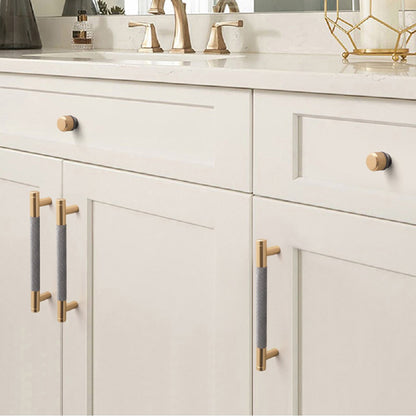 4 Pack Brushed Nickel Cabinet Pulls 5 Inch (128mm) Heavy Duty Knurled Handles - Modern Luxury Kitchen Cabinet Hardware with Corrosion- Aluminum Alloy, Golden & Nickel Finish, Easy Installation with Screws Included for Cabinet