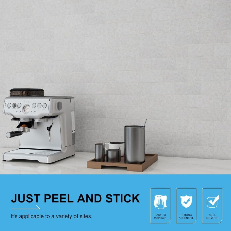 100 pcs Peel and Stick Backsplash Tiles 3x6 Inch - Modern Marble-Style PVC Wall Tiles for Kitchen, Bathroom, Fireplace - Easy-to-Install, Waterproof & Durable, Bathroom Wall Tiles, Fireplace Accent, Sleek Tile Design, Easy in