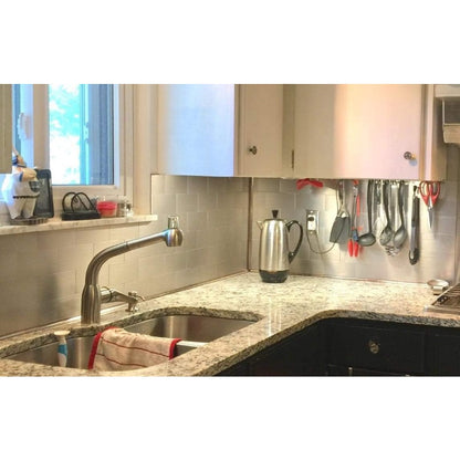 100 pcs Peel and Stick Self-Adhesive Metal Tiles, 3 x 6 Subway Backsplash, Non Magnetic