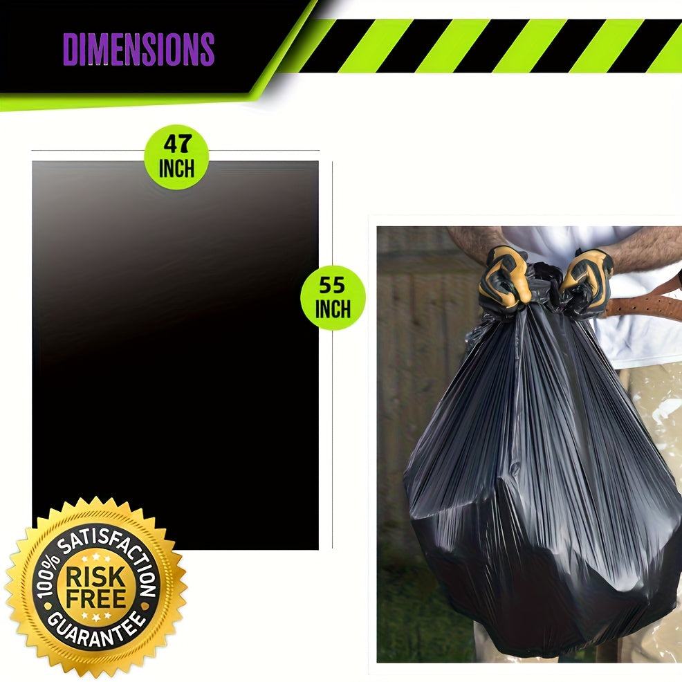 65 gallons thick heavy duty garbage bags, high quality 25/ 50/ 100/ 150 black garbage bags