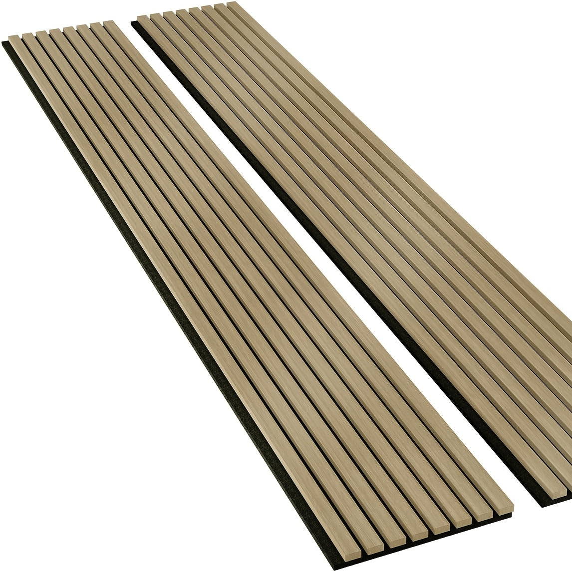 2pcs Modern Wood Slat Wall Panels, 93.5" x 12.6" - Decorative Acoustic Soundproofing for Walls and Ceilings, Felt Backing for Interior Décor, Sleek Dark Brown Striped Design, Ceiling Soundproofing | Modern Wood Panels | Natu