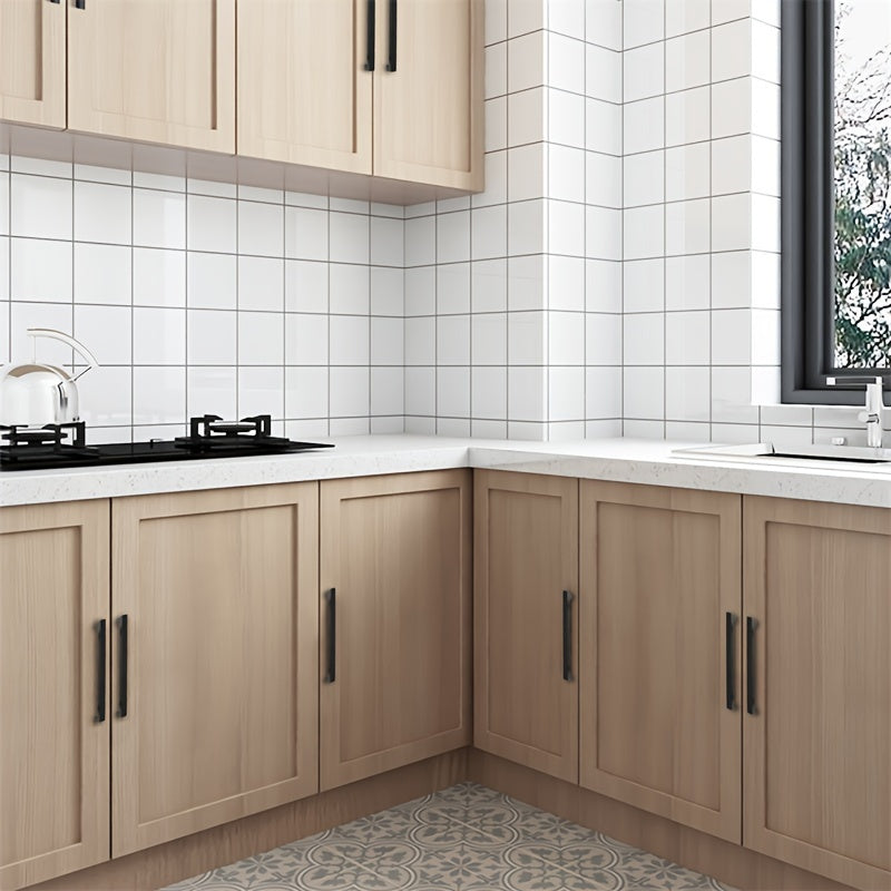 10pcs Matte Black Stainless Steel Cabinet Handles - Modern Square Drawer Pulls for Kitchen, Bathroom & Bar, Bar Cabinet, Hardware