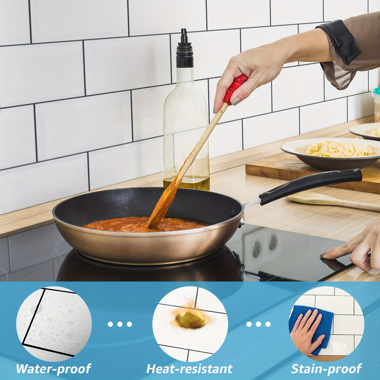 102 pcs Peel And Stick Wall Tile For Kitchen Backsplash, Bathroom, 3in. × 6in. Hanging Decorative Tiles Stick On Subway Tile, Glossy White