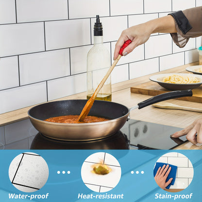 102 pcs Peel And Stick Wall Tile For Kitchen Backsplash, Bathroom, 3in. × 6in. Hanging Decorative Tiles Stick On Subway Tile, Glossy White