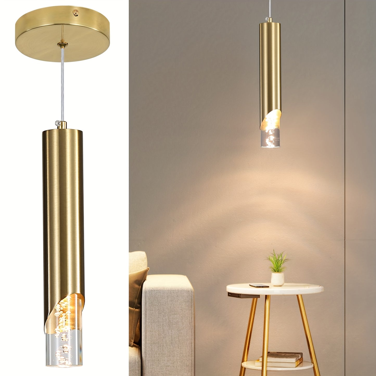 1/2/3pcs LED Pendant Lights, Mini L-shaped Pendant Lights Suitable for Kitchen, Restaurant, Bedroom and Bar