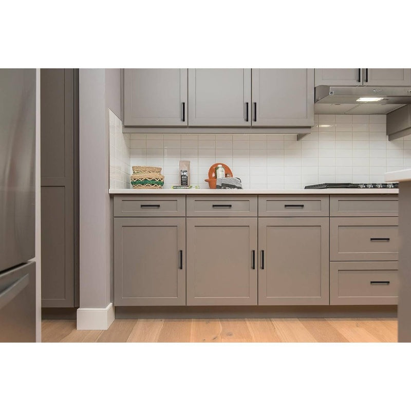 45 Pack Solid 3 Inch Center to Center Slim Square Bar Cabinet Handles & Drawer Pulls - Matte Black Modern Minimalist Kitchen Hardware with Flat Panel Design, Easy-Grip Rounded Edges, Durable Construction for Cabinets, Drawers