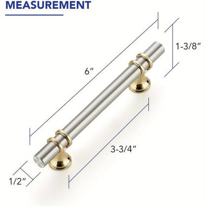 Hardware 7.38 Inch Brushed Nickel&Gold Cabinet Pulls Handles Kitchen Cabinet Handles Drawer Pulls Kitchen Cabinet Hardware Dresser Cupboard Handles Dresser Drawer Pulls 5 Inch CC, Kitchen Cupboard Handles, Cupboard Handles An