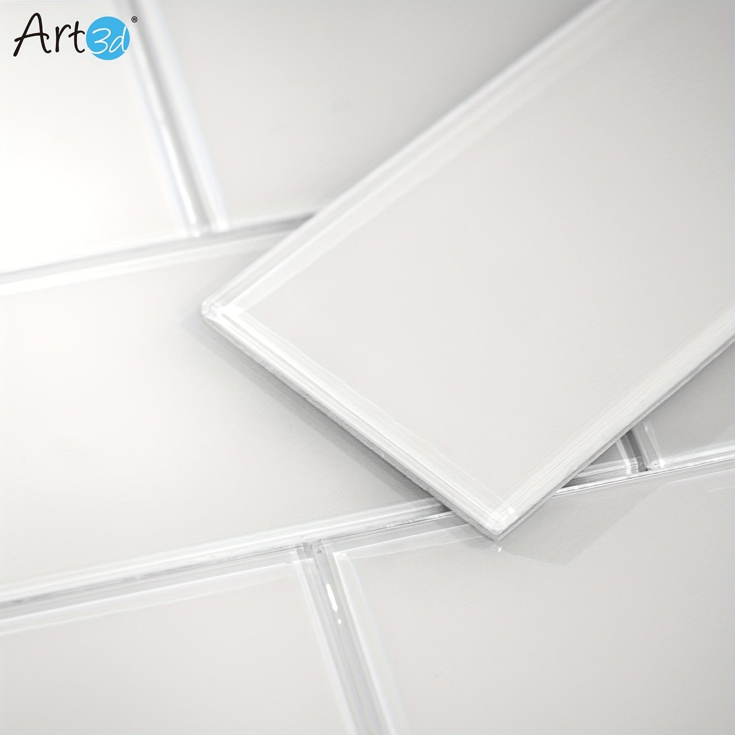 Art3d 3" X 6" Glass Peel And Stick Backsplash Tiles for Kitchen Or Bathroom, 32pcs