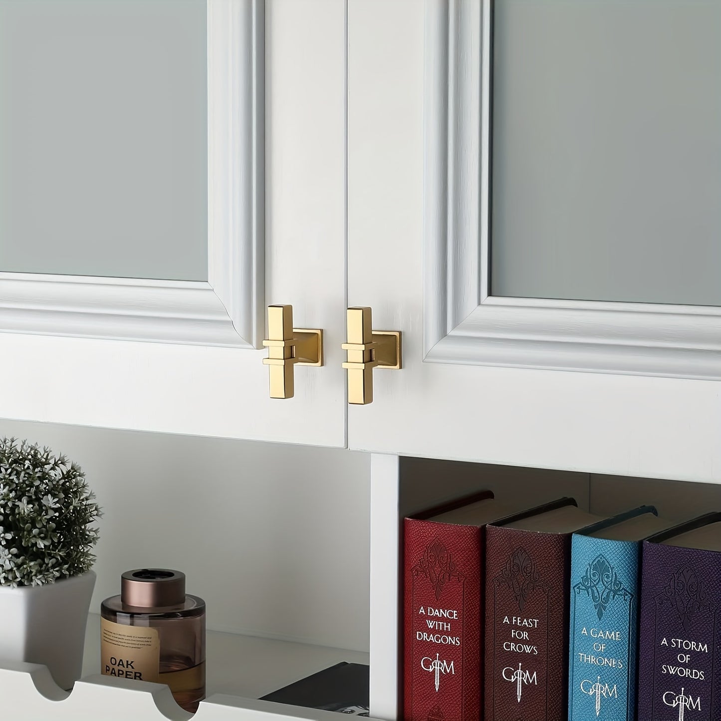 Haliwu 20 Pack Gold Cabinet Pulls, Brushed Brass Cabinet Pulls Square Gold Cabinet Handles, Kitchen Cabinet Handles Hardware