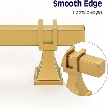 Haliwu Gold Cabinet Pulls, Brushed Brass Cabinet Pulls Square Gold Cabinet Handles, 6-1/4 inch Kitchen Cabinet Handles Hardware